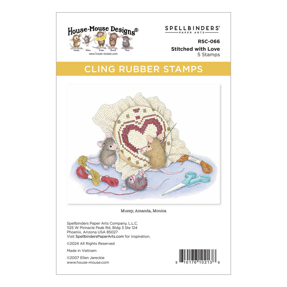 Stitched with Love Cling Rubber Stamps by House-Mouse