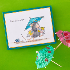 House-Mouse Fun in the Sun Cling Rubber Stamp Set