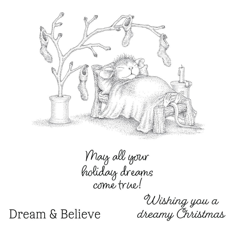 House-Mouse Holiday Dreams Cling Rubber Stamp Set