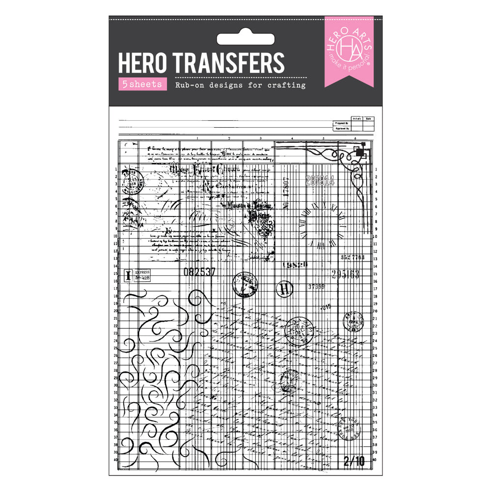 Grids & Icons Mixed Media Hero Transfers