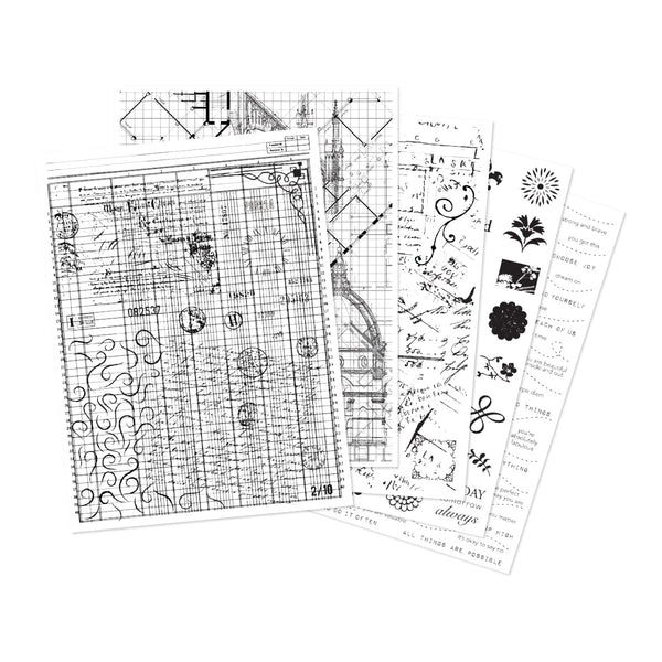 Grids & Icons Mixed Media Hero Transfers