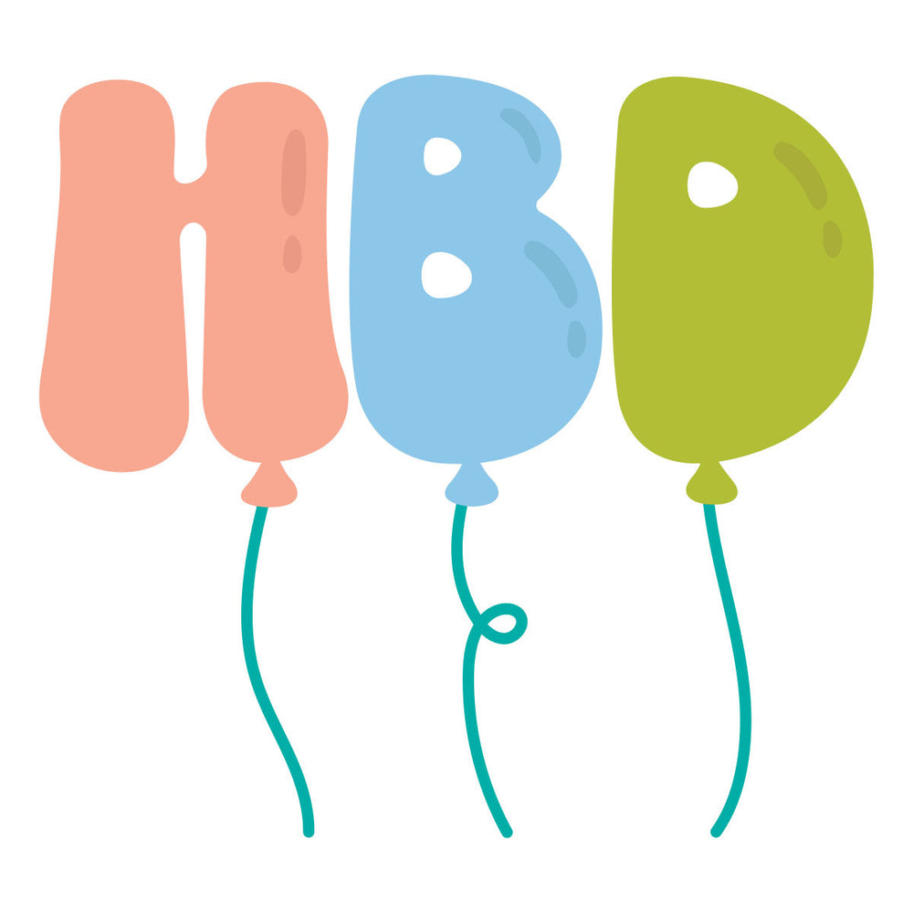 HBD Balloons Etched Dies