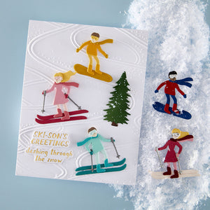 Ski-son's Greetings Sentiments BetterPress Plate & Die Set by Simon Hurley