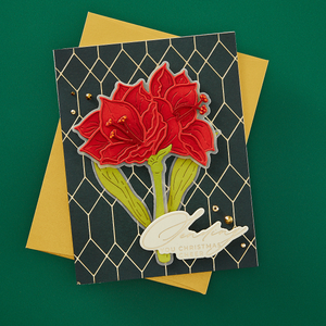 Home for Christmas Sentiments Press Plate & Die Set from the Amaryllis Christmas Collection by Yana Smakula