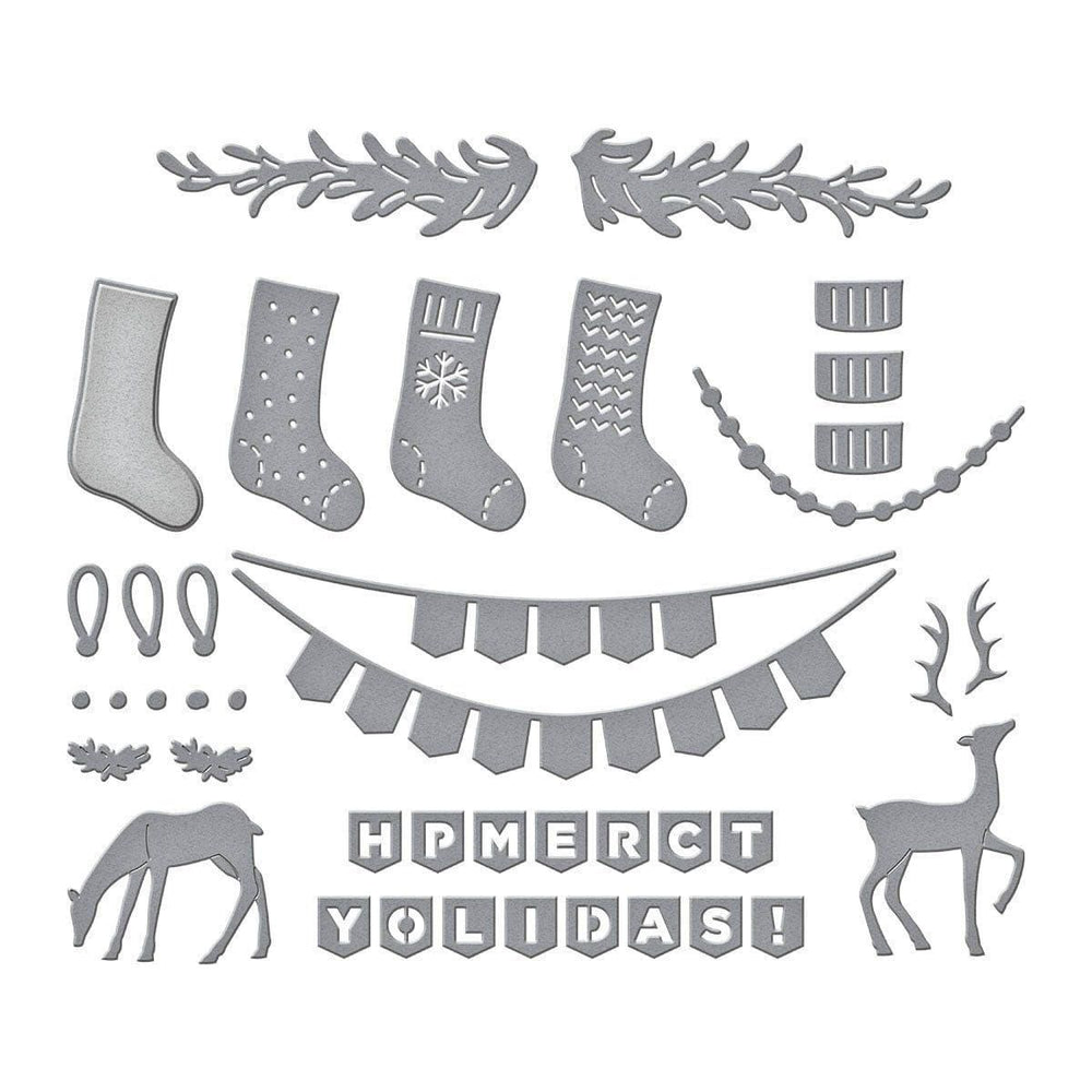 Mantel Village and Decorations Etched Dies Bundle by Simon Hurley