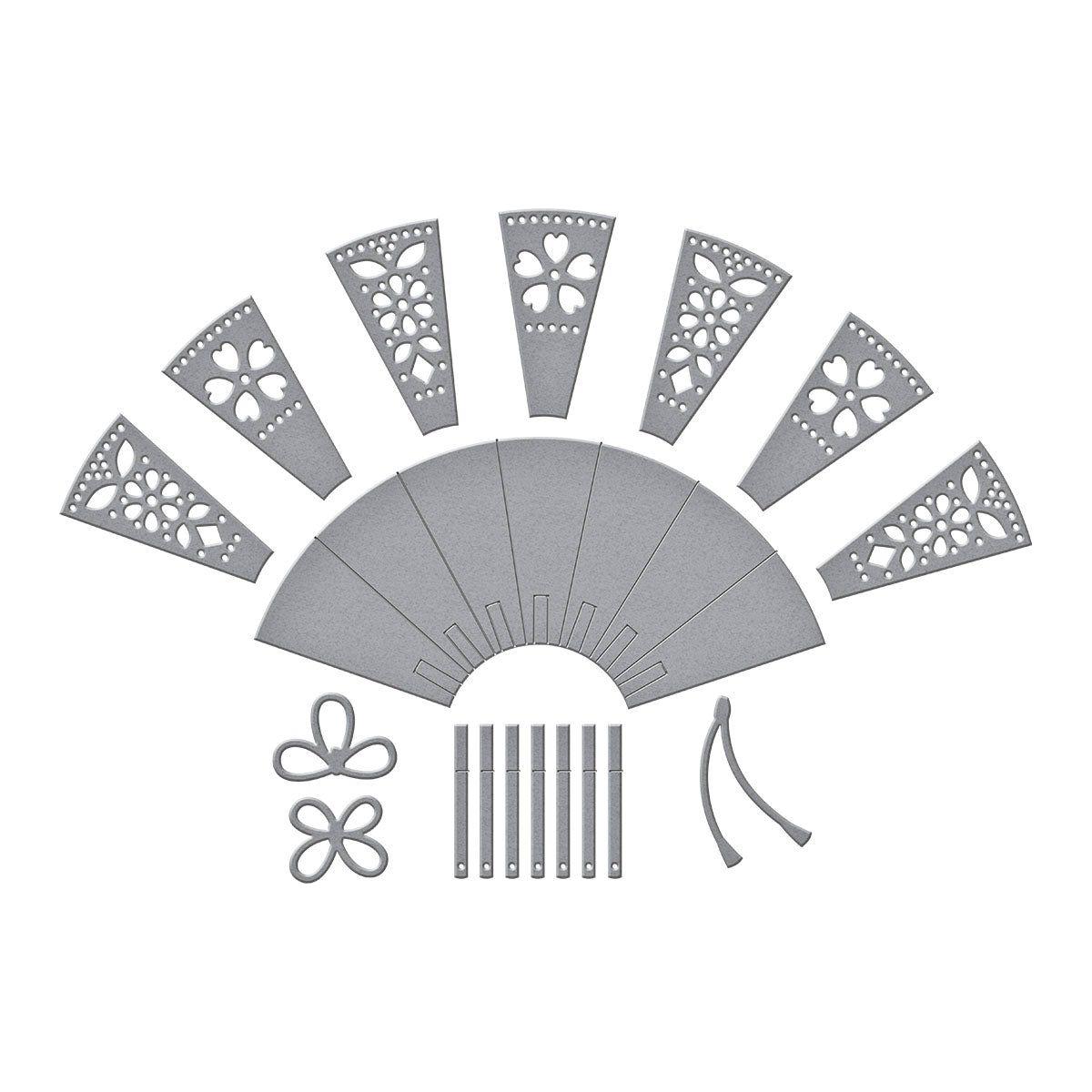 Kaopao　A37高級‼️金彩！お祝い扇！テーブルランナー2m6cm Fan & Bow Etched Dies from the Spring in Kyoto Collection by Alex