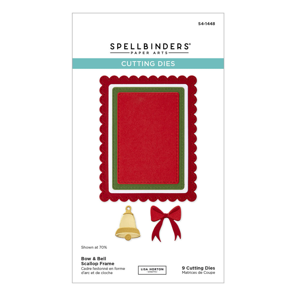 Bow & Bell Scallop Frame Etched Dies by Lisa Horton