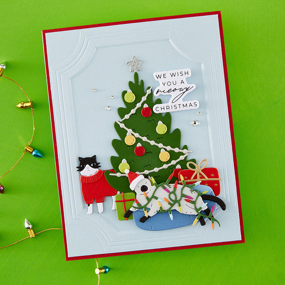 Meowy Christmas Sentiments Press + Foil Plates & Die Set by Yana Smakula