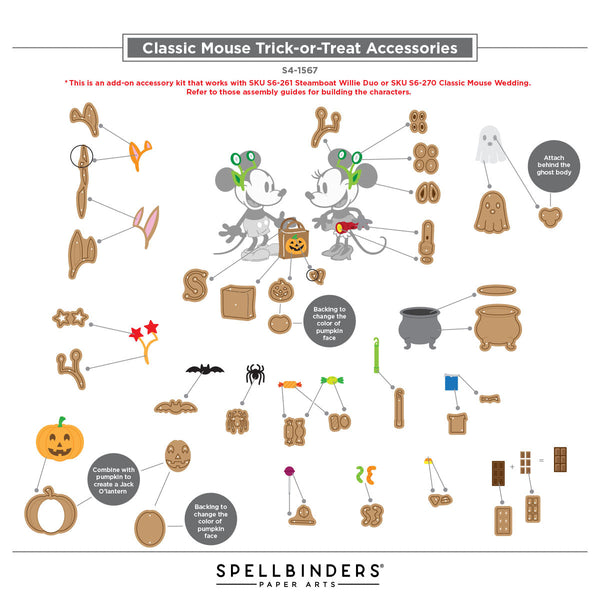 Classic Mouse Trick-or-Treat Accessories Etched Dies