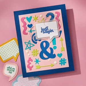 Speech Bubbles Sentiments Clear Stamp Set from the Just Sayin' Collection by Kelly Bangs