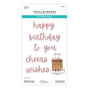 Birthday Cheers Etched Dies from the Bougie Birthday Collection by Nina Boettcher