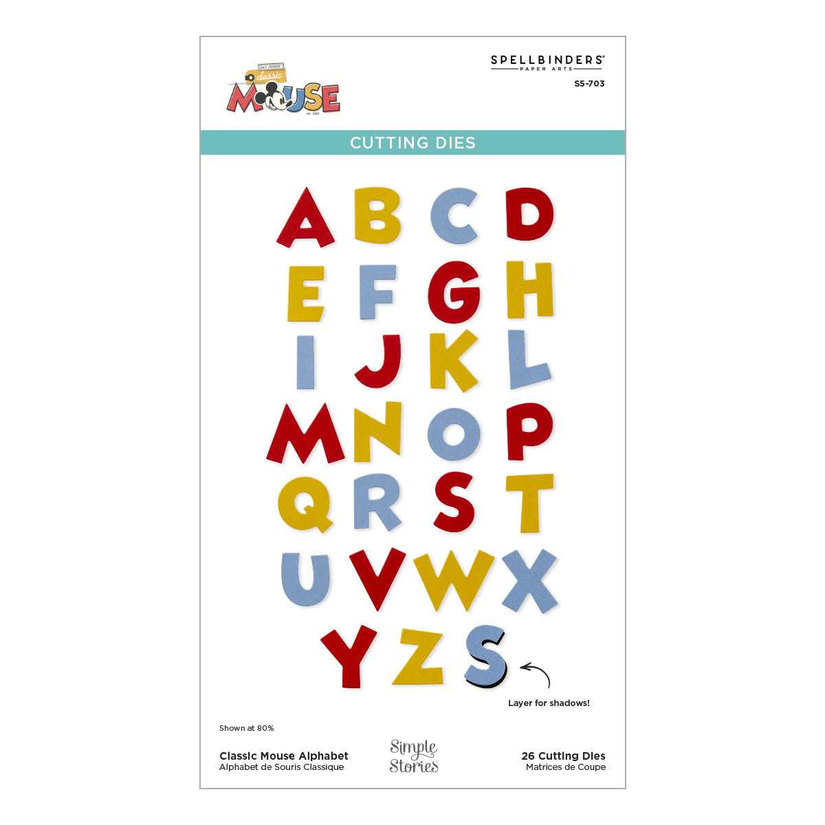 Classic Mouse Alphabet Etched Dies
