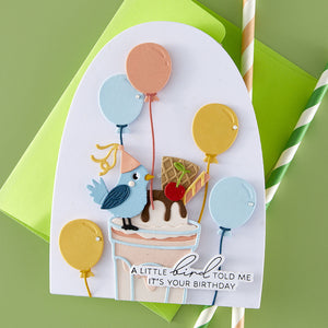 Fountain Wishes Sentiments BetterPress Plate & Die Set
