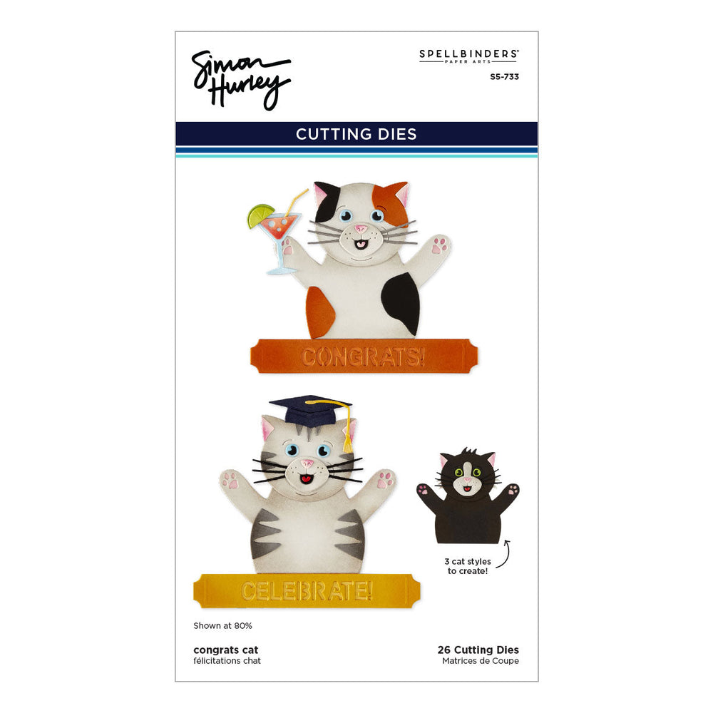 Congrats Cat Etched Dies by Simon Hurley
