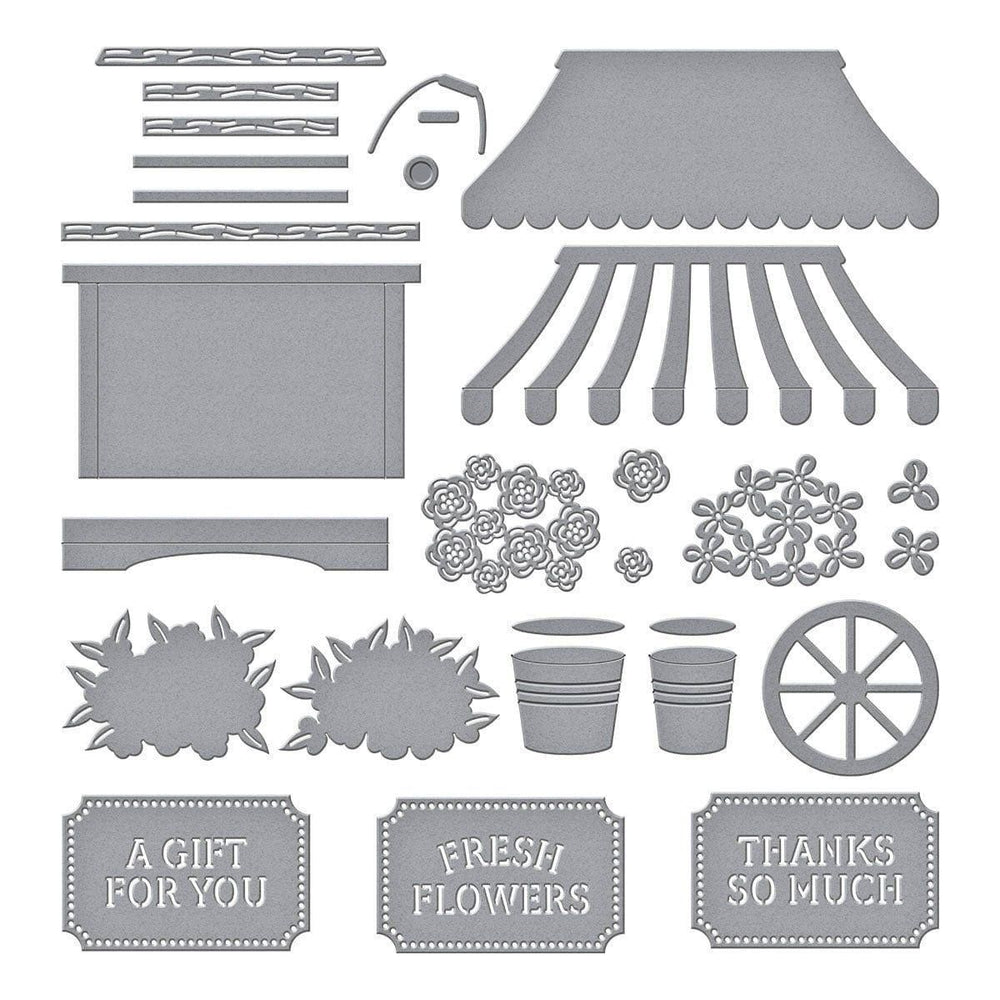 Flower Cart Etched Dies with Simple Stories