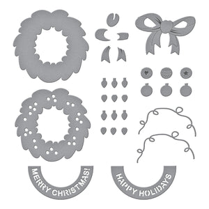 Classic Mouse Holiday Wreath Etched Dies