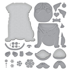 Big Pug Etched Dies from the Bibi's Cats and Pugs Collection by Bibi Cameron