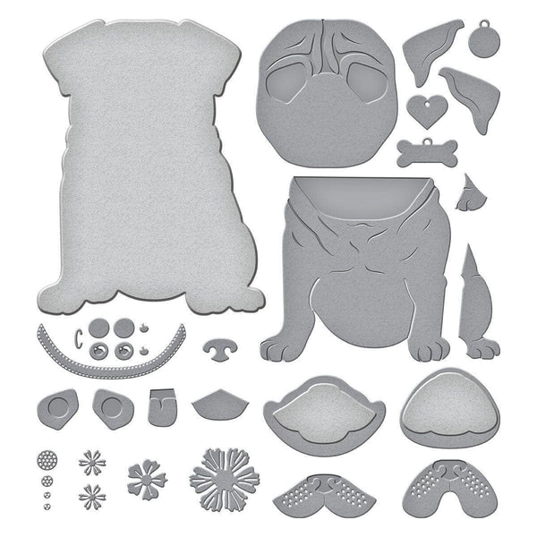Big Pug Etched Dies from the Bibi's Cats and Pugs Collection by Bibi Cameron