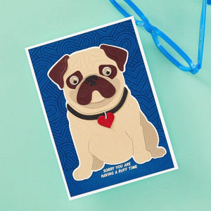Big Pug Etched Dies from the Bibi's Cats and Pugs Collection by Bibi Cameron