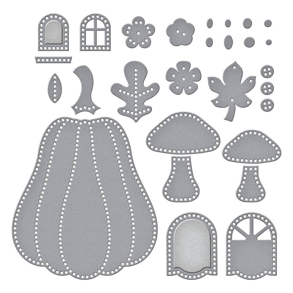 Felt Pumpkin Lane House Etched Dies by Nichol Spohr