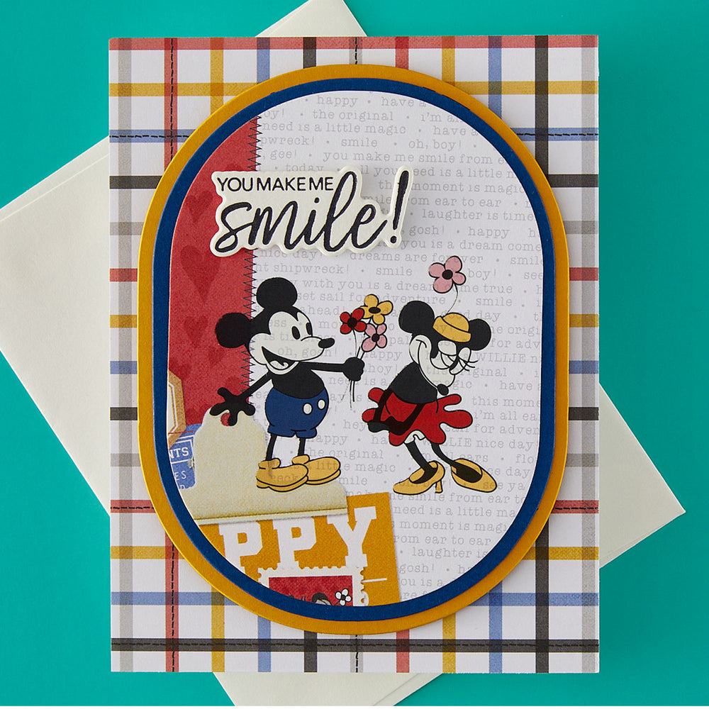 Classic Mouse Happy Sentiments Press + Foil Plate & Die Set