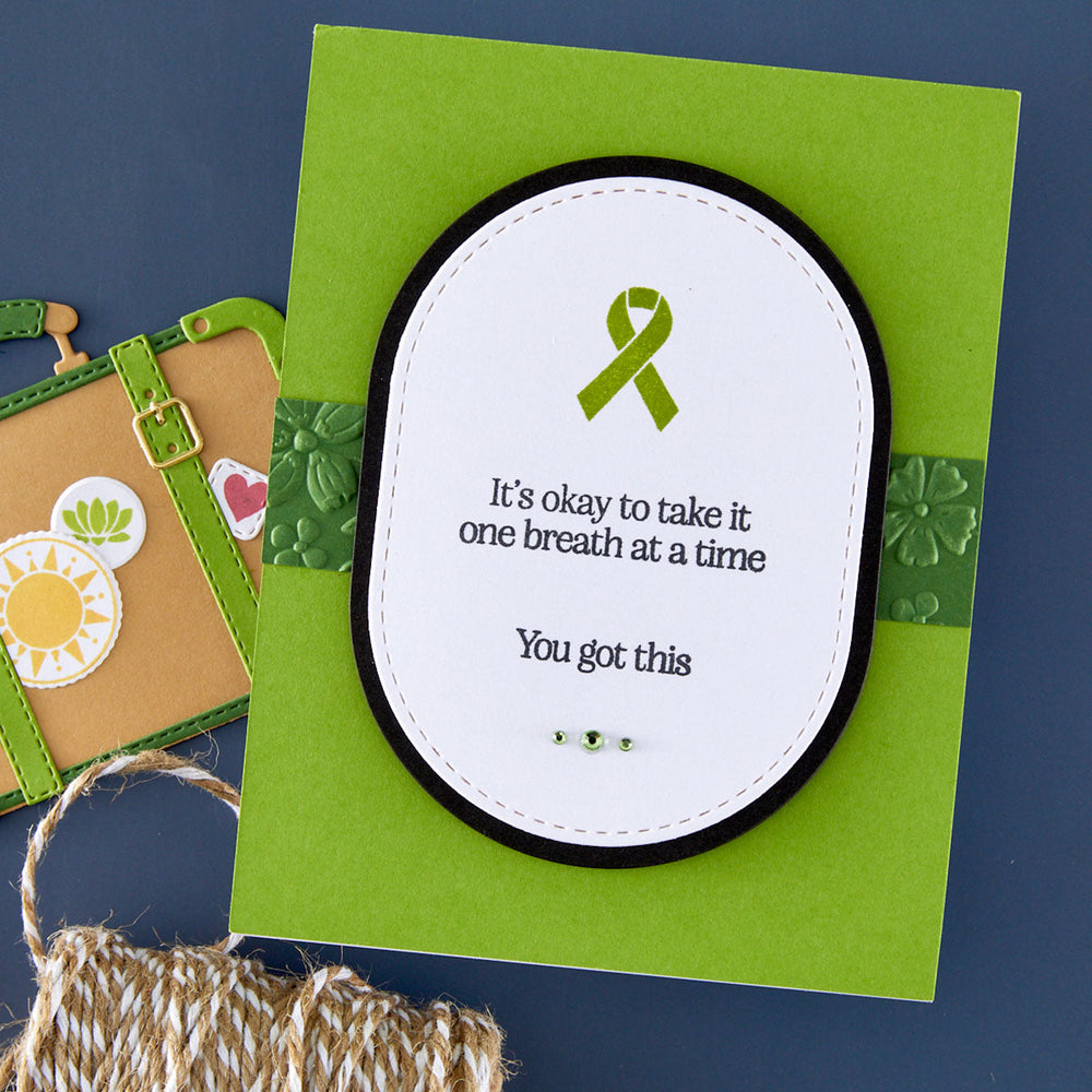 Awareness Ribbon and Sentiments Stamp & Die Set by Sheri Ballantyne