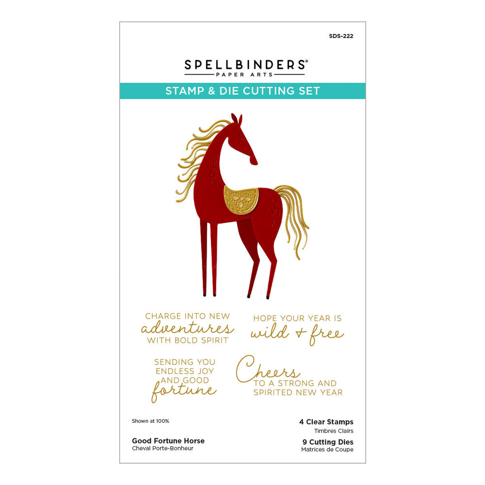 Good Fortune Horse Clear Stamp & Die Set