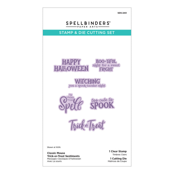 Classic Mouse Trick-or-Treat Sentiments Stamp & Die Set