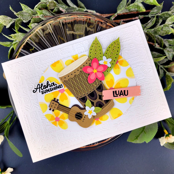 Plumeria Spray Stencil of the Month - card project 16
