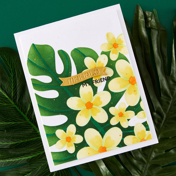 Plumeria Spray Stencil of the Month - card project 3
