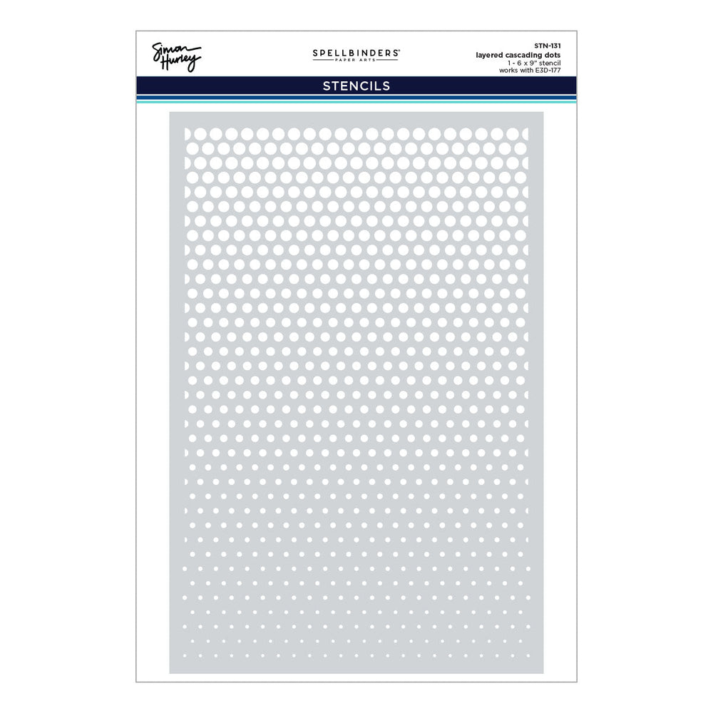 Cascading Dots 3D Embossing Folder and Stencil Bundle by Simon Hurley
