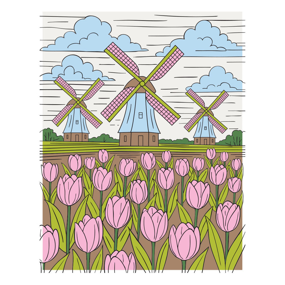 Windmills and Tulips Press + Foil Plate and Stencil Bundle by Yana Smakula