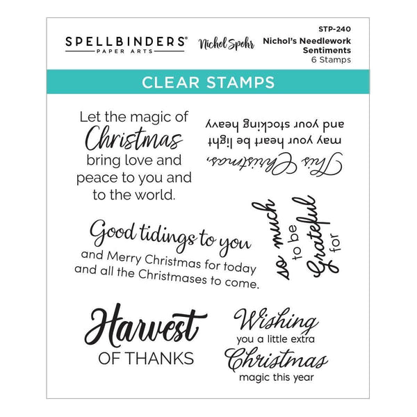 Nichol's Needlework Sentiments Clear Stamp Set from the Nichol's Needlework Collection by Nichol Spohr
