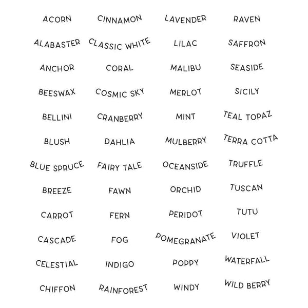 Color Swatch Names Clear Stamp Set