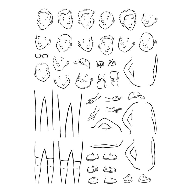 Illustrated Man Clear Stamp Set Illustrated Man Clear Stamp Set