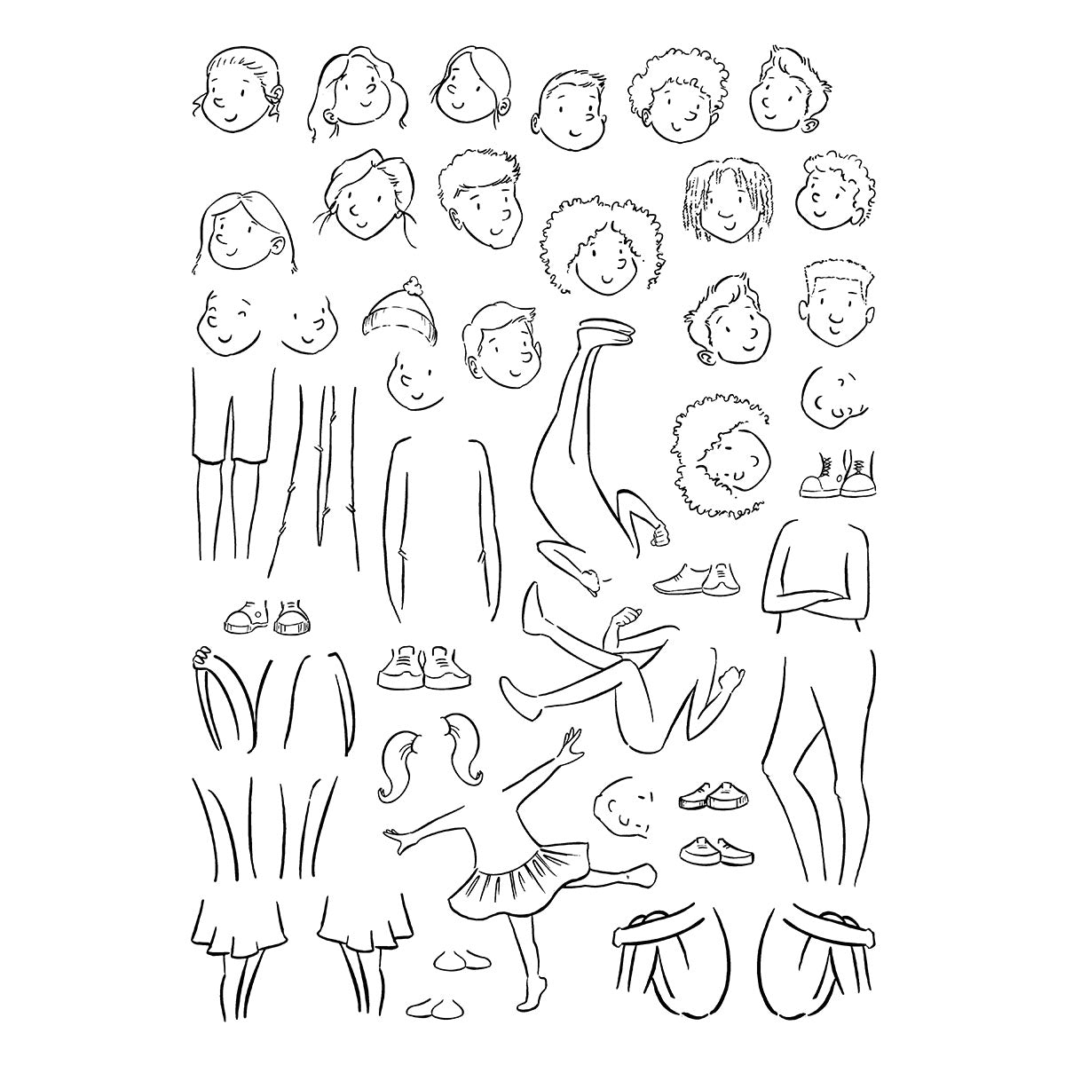 Illustrated Boys & Girls Clear Stamp Set Illustrated Boys & Girls Clear Stamp Set