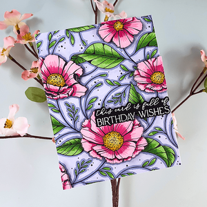 Cosmos Backdrop BetterPress and Stencil Bundle from the Pressed Posies Collection