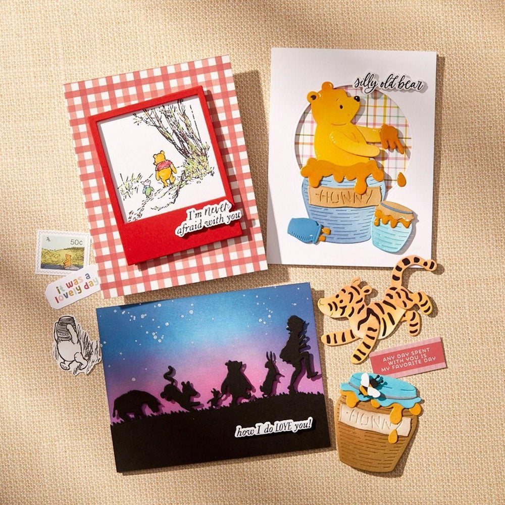 Silly Old Bear Sentiments Press Plate & Die Set in Collaboration with Simple Stories