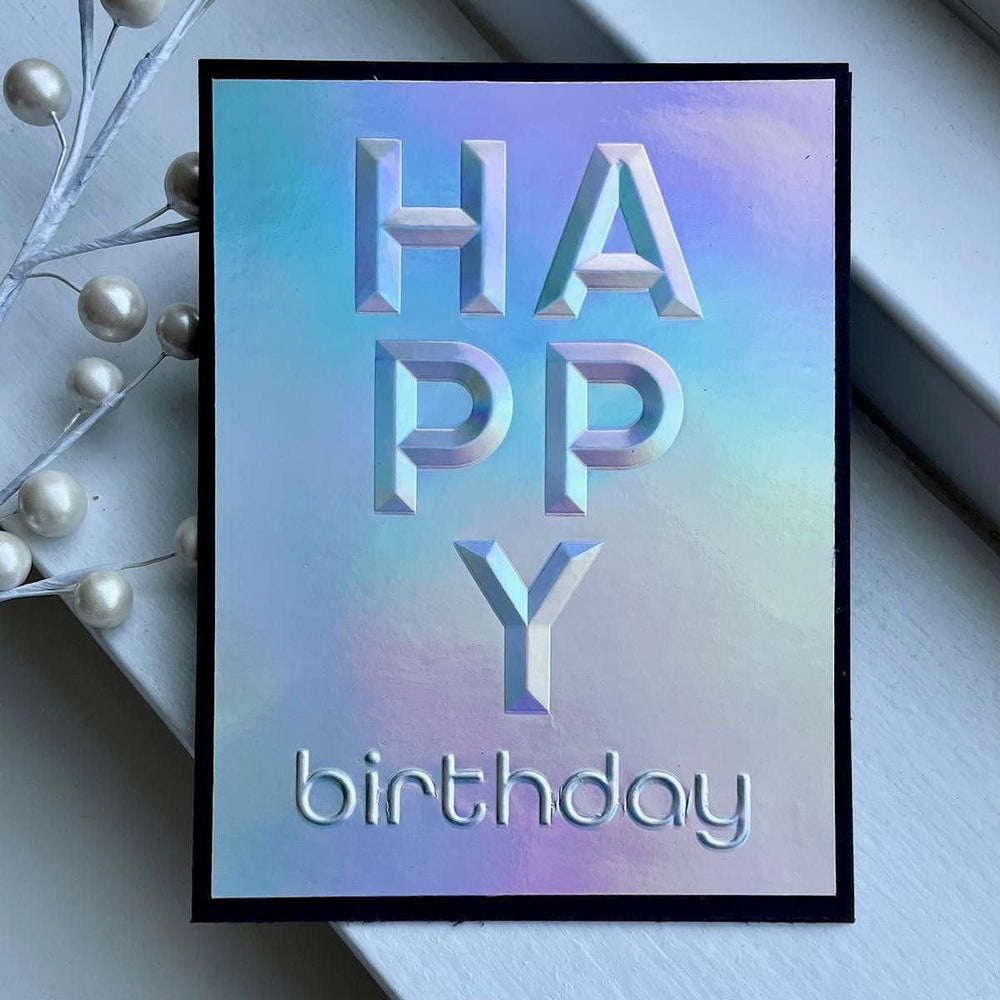 Beveled Happy Birthday A2 Cardfront 3D Embossing Folder