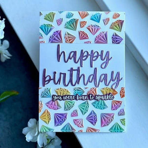 Born to Sparkle 3D Embossing Folder and Stencil Bundle from the Bougie Birthday Collection by Nina Boettcher
