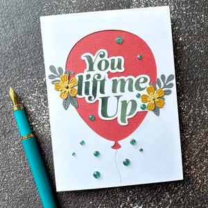 Balloon Greeting Sentiments Glimmer Hot Foil Plate Set - Coordinates with Glimmer Club