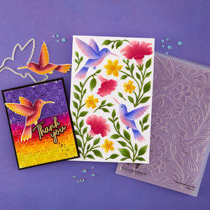 Hummingbird Garden 3D Embossing Folder & Die Set by Simon Hurley