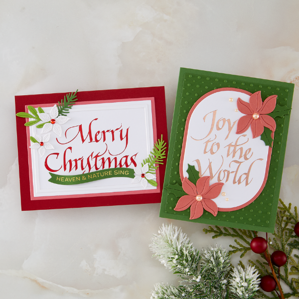 Upright Italic Holiday Sentiments Press + Foil Bundle by Paul Antonio