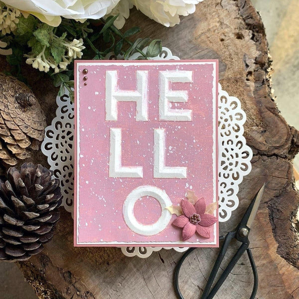 Beveled Hello A2 Cardfront 3D Embossing Folder