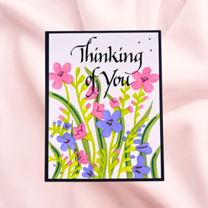 Upright Italic Thinking of You Press + Foil Plate by Paul Antonio