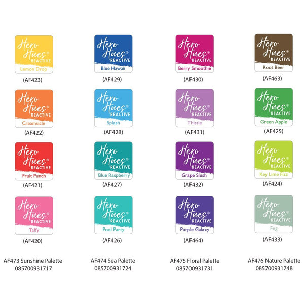 Hero Hues Reactive Ink Pad Cubes - Sea Palette