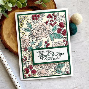 Winter Rose Background BetterPress and Stencil Bundle from the Handmade Holidays Collection