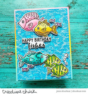 Aqua Texture Bold Prints Cling Stamp