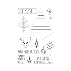 Graphic Lines Holiday Clear Stamp Set