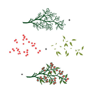 Color Layering Holly Branch Clear Stamp Set